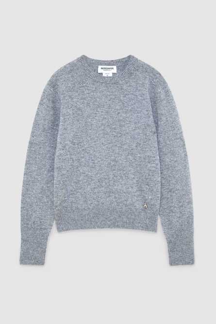 Джемпер с круглым вырезом из кашемира, Серый, Patrizia Pepe