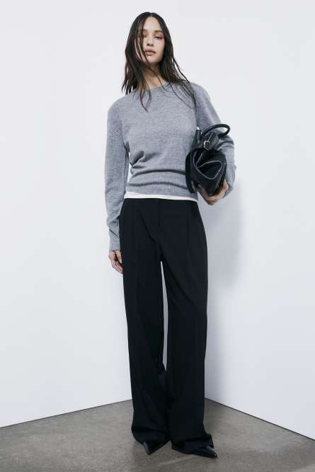 Джемпер с круглым вырезом из кашемира, Серый, Patrizia Pepe