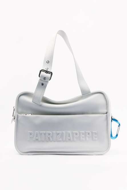 (IM)PERFECTION shopping bag in leather, White, Patrizia Pepe