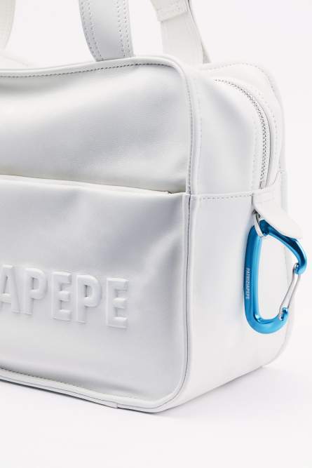 (IM)PERFECTION shopping bag in leather, White, Patrizia Pepe