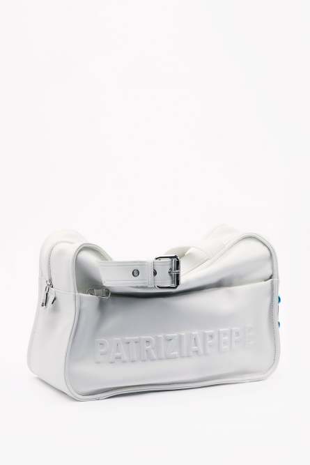 (IM)PERFECTION shopping bag in leather, White, Patrizia Pepe
