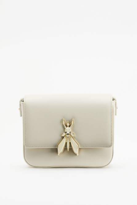 Sac bandouli&egrave;re Essential Fly en cuir, Blanc, Patrizia Pepe