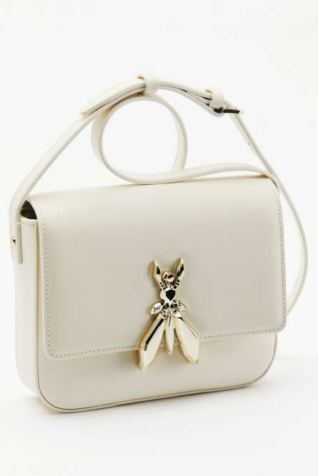 Sac bandouli&egrave;re Essential Fly en cuir, Blanc, Patrizia Pepe