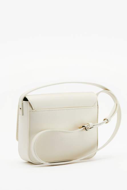Sac bandouli&egrave;re Essential Fly en cuir, Blanc, Patrizia Pepe
