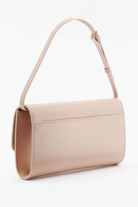 Square Essential Fly leather crossbody bag, Beige, Patrizia Pepe