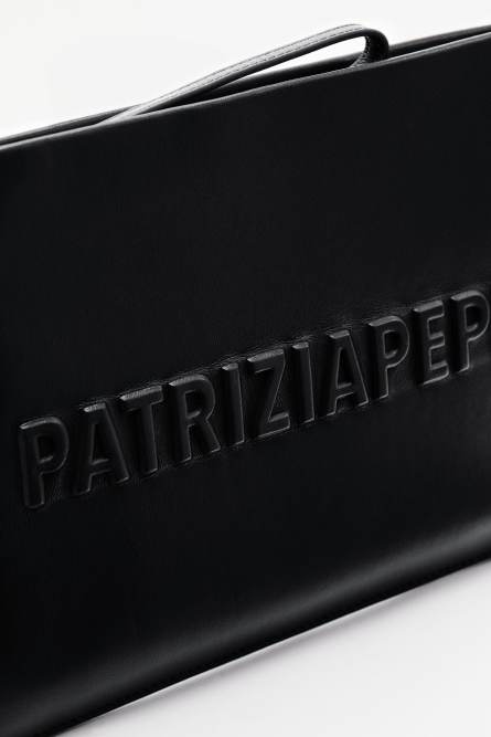 Сумка-клатч (IM)PERFECTION из кожи, Черный, Patrizia Pepe
