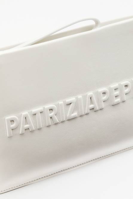 Сумка-клатч (IM)PERFECTION из кожи, Белый, Patrizia Pepe
