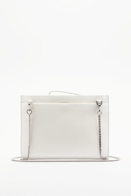 Сумка-клатч (IM)PERFECTION из кожи, Белый, Patrizia Pepe