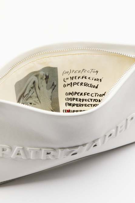 Сумка-клатч (IM)PERFECTION из кожи, Белый, Patrizia Pepe
