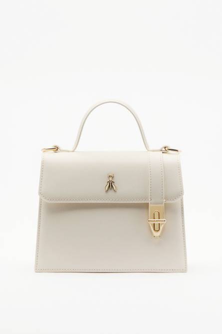 Modern Utility hard leather bag, White, Patrizia Pepe