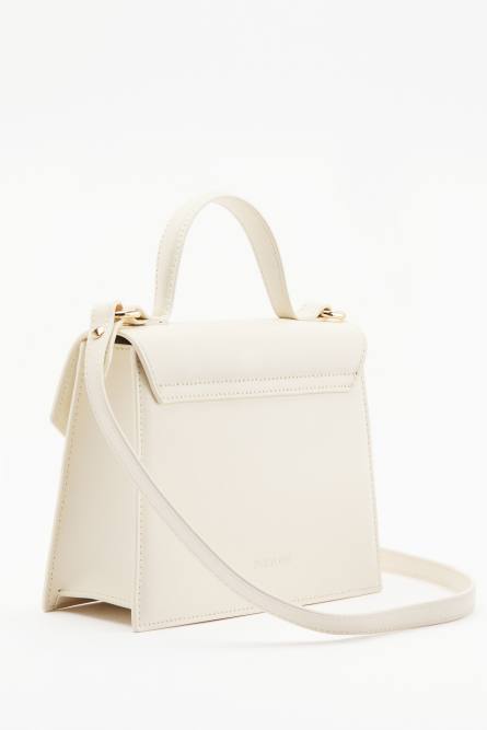 Modern Utility hard leather bag, White, Patrizia Pepe