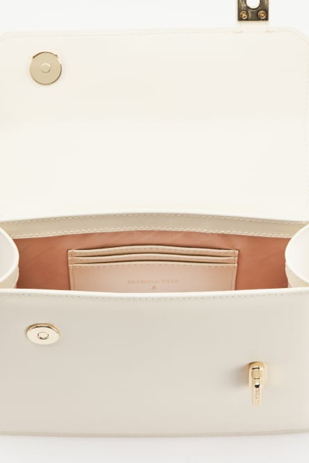 Modern Utility hard leather bag, White, Patrizia Pepe