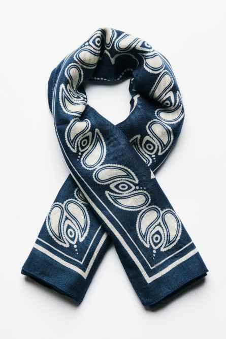 Modal scarf with graphic print, Blue, Patrizia Pepe