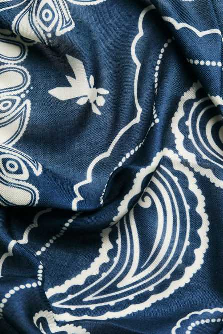 Modal scarf with graphic print, Blue, Patrizia Pepe