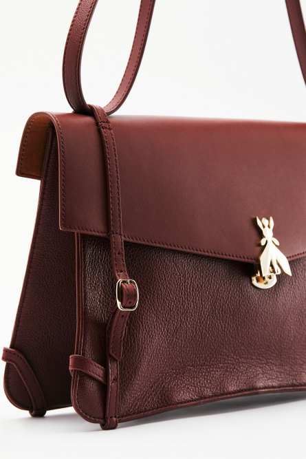 Fly Bamby Jour leather shoulder bag, Brown, Patrizia Pepe