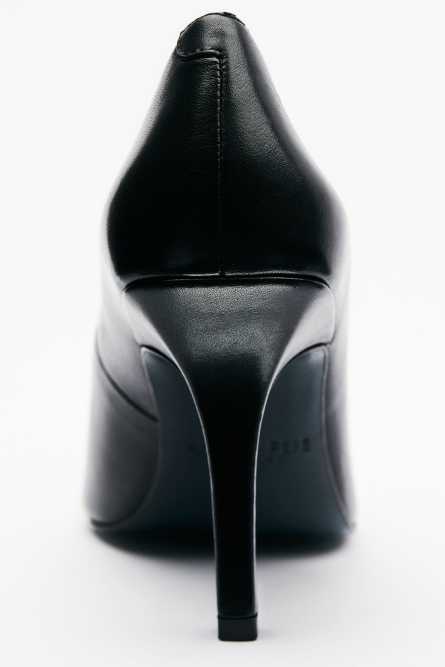 Слингбэк из глянцевой кожи, Черный, Patrizia Pepe