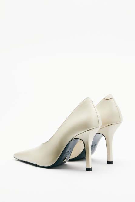 Слингбэк из глянцевой кожи, Белый, Patrizia Pepe