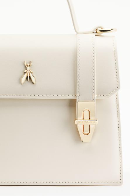 Modern Utility hard leather bag, White, Patrizia Pepe