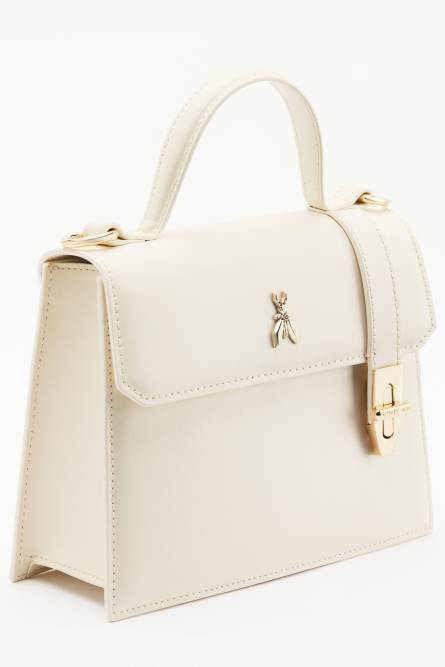 Modern Utility hard leather bag, White, Patrizia Pepe
