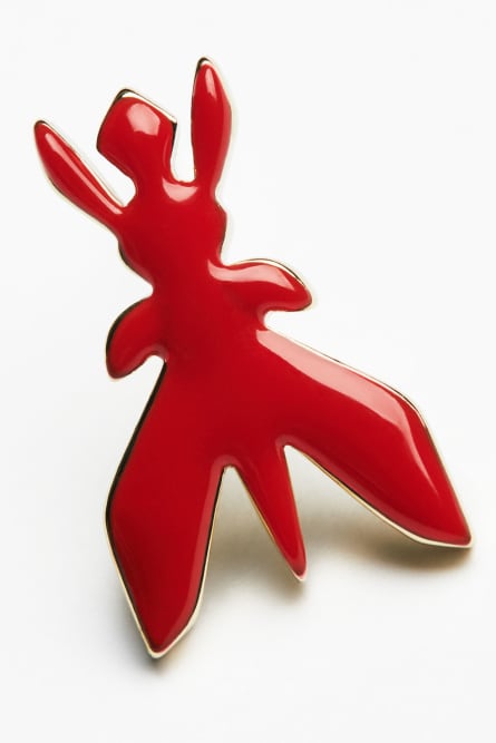 Brass Fly earrings, Red, Patrizia Pepe