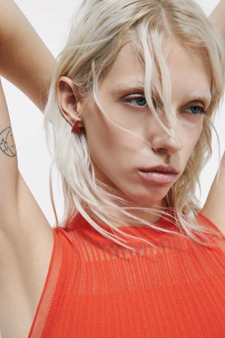 Brass Fly earrings, Red, Patrizia Pepe