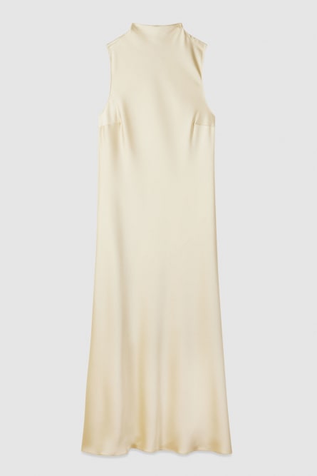 Свободное миди-платье из атласа, Желтый, Patrizia Pepe