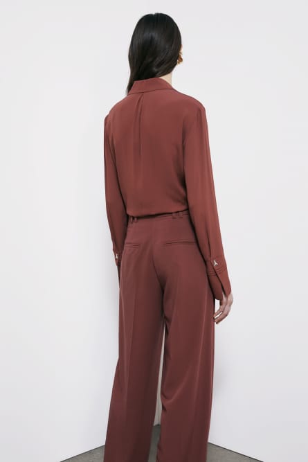 Soft viscose shirt, Brown, Patrizia Pepe