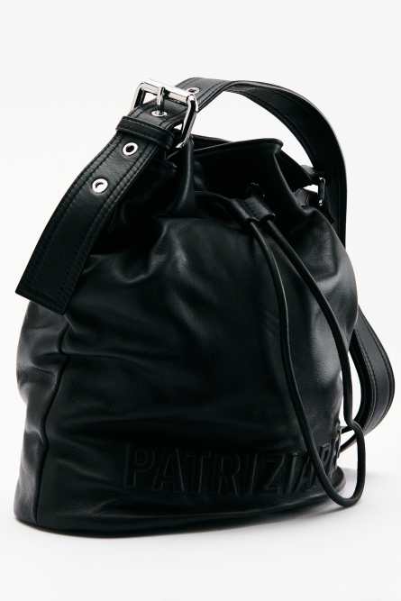 (IM)PERFECTION Leder-Bucket-Bag Medium, Schwarz, Patrizia Pepe