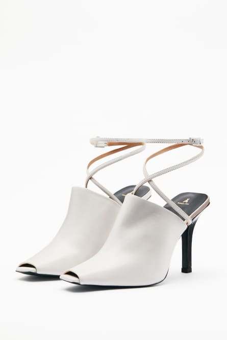 Sabot SKIN из кожи, Белый, Patrizia Pepe