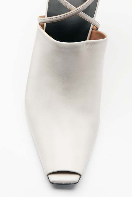 Sabot SKIN из кожи, Белый, Patrizia Pepe