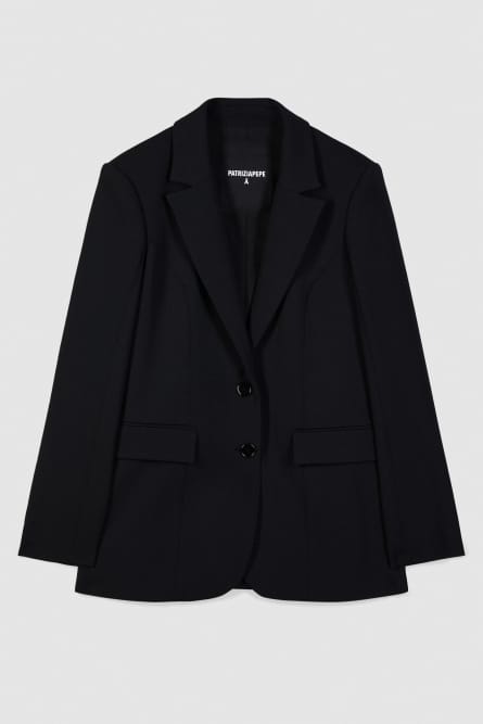 Blazer en twill structur&eacute;, Noir, Patrizia Pepe