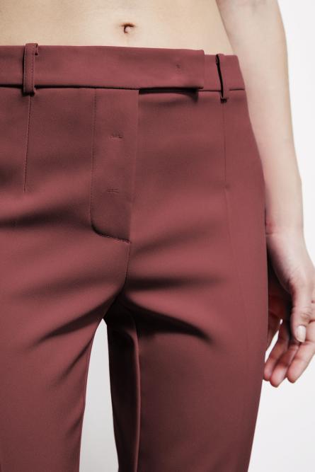 Slim crepe pants, Brown, Patrizia Pepe