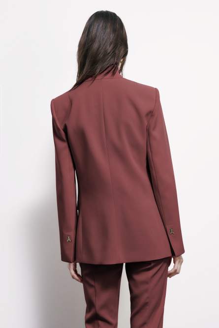 Slim tailored blazer, Brown, Patrizia Pepe