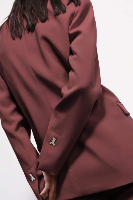 Slim tailored blazer, Brown, Patrizia Pepe