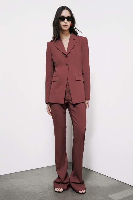 Slim tailored blazer, Brown, Patrizia Pepe
