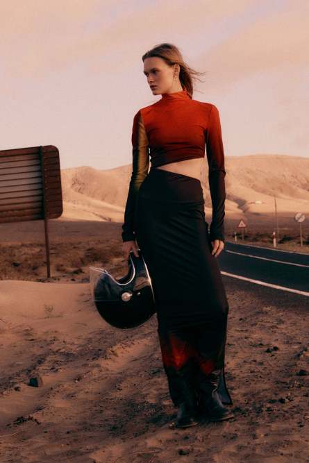 Langes Kleid mit Cut-out und D&eacute;grad&eacute;-Effekt, Mehrfarbig, Patrizia Pepe