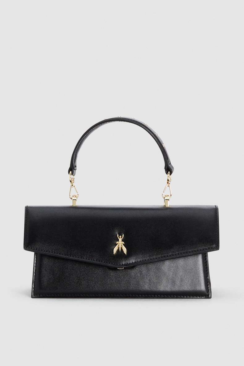 Fly Bamby leather shoulder bag, Black, Patrizia Pepe