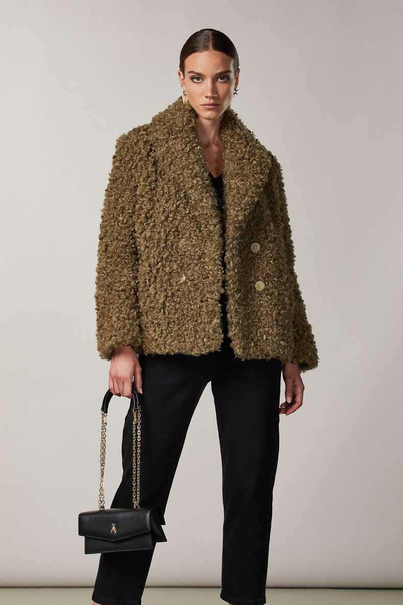 Fly Bamby leather shoulder bag, Black, Patrizia Pepe