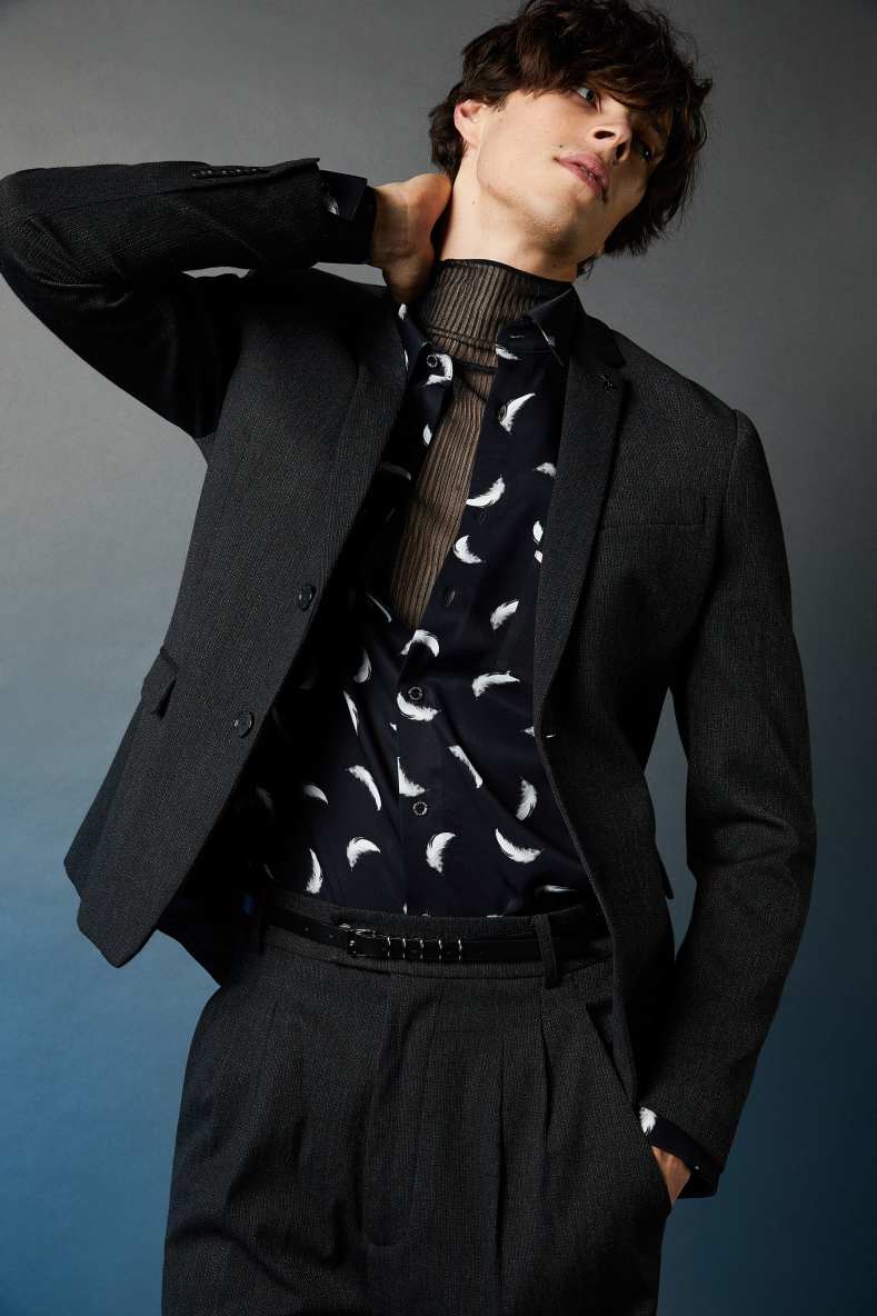 Patterned shirt with breast pocket, Black, Patrizia Pepe