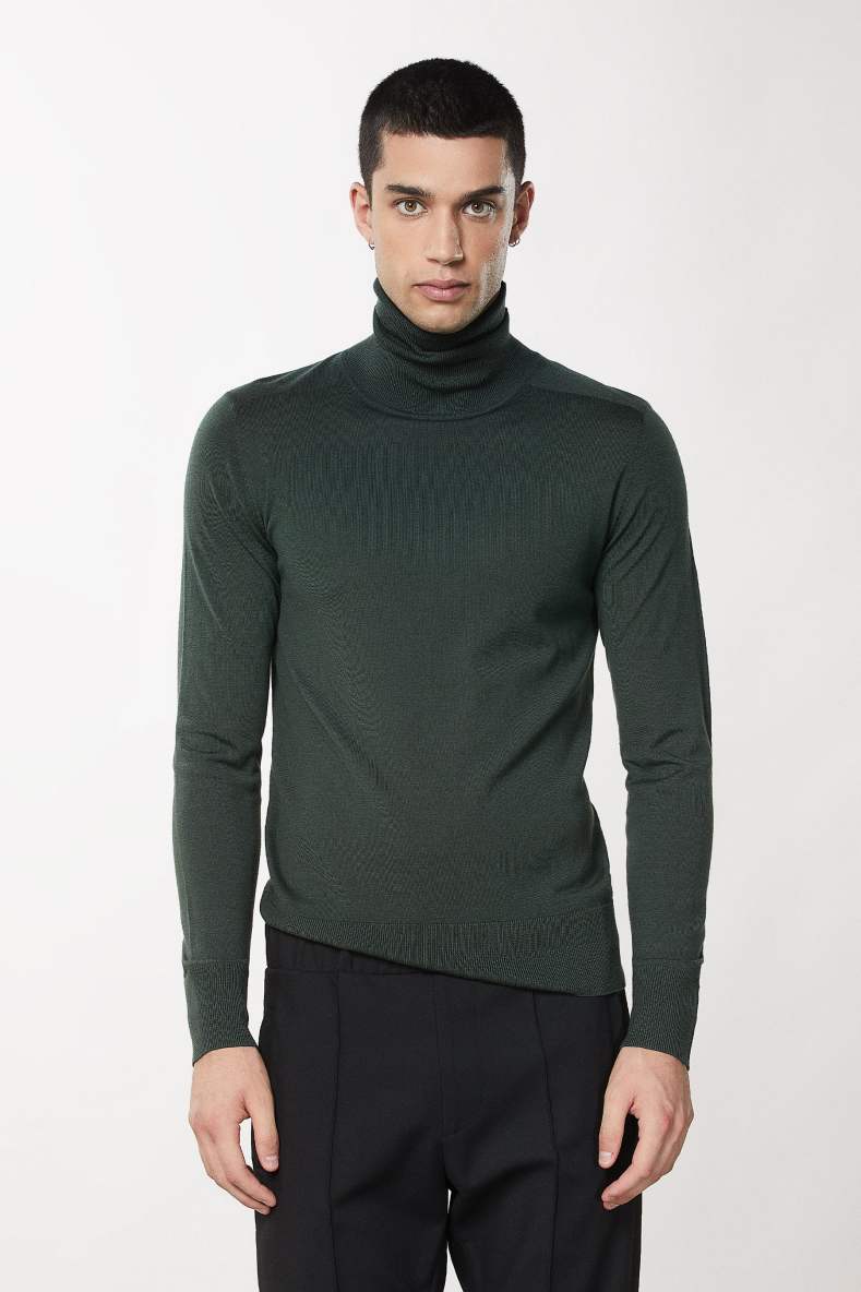 Pure wool turtleneck sweater, Green, Patrizia Pepe