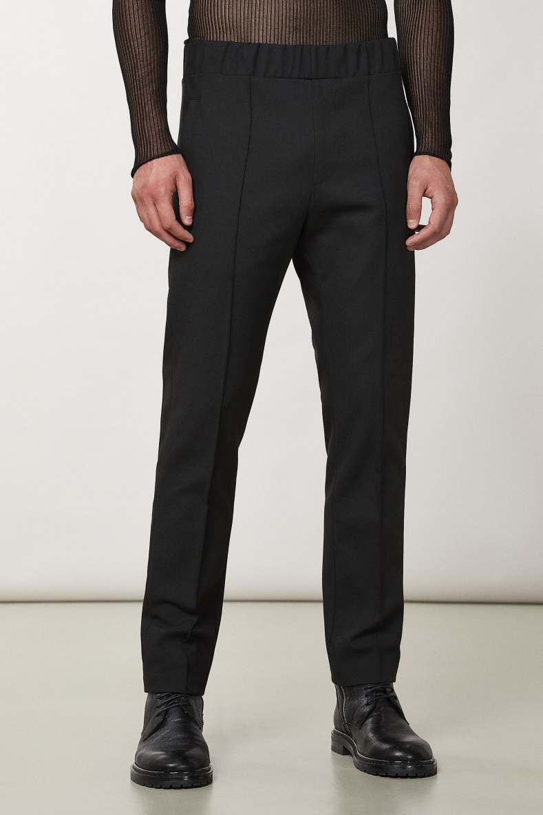 Pants with elastic waistband, Black, Patrizia Pepe