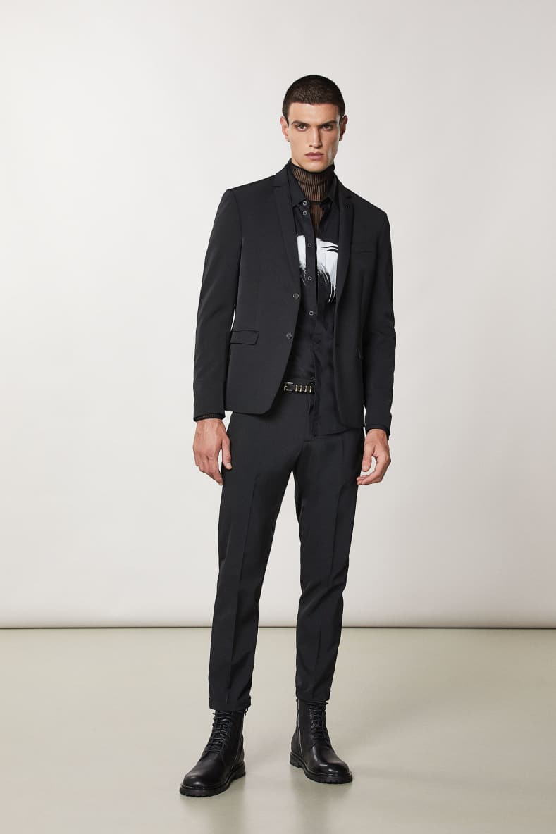 Two-button slim fit jacket, Black, Patrizia Pepe
