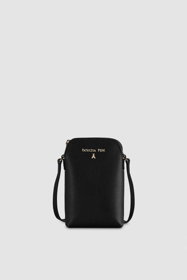 Porta telefono con tracolla, Nero, Patrizia Pepe