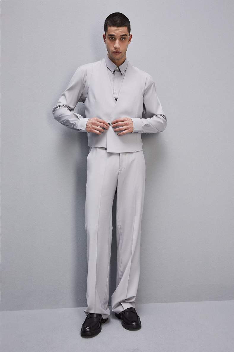 Vest with pockets in stretch wool, Grey, Patrizia Pepe