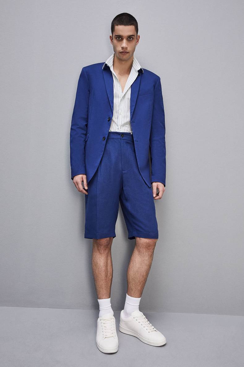 Two-button cotton twill jacket, Blue, Patrizia Pepe