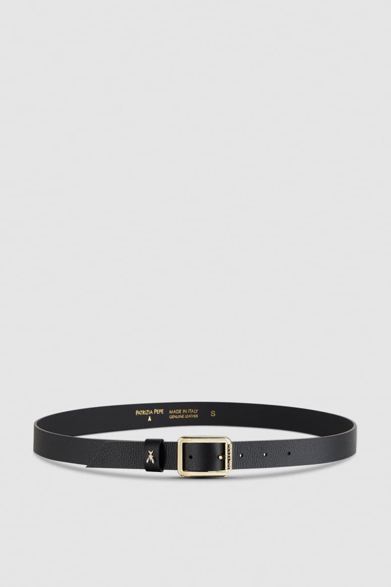 Hüftgürtel aus gewalktem Leder, Schwarz, Patrizia Pepe