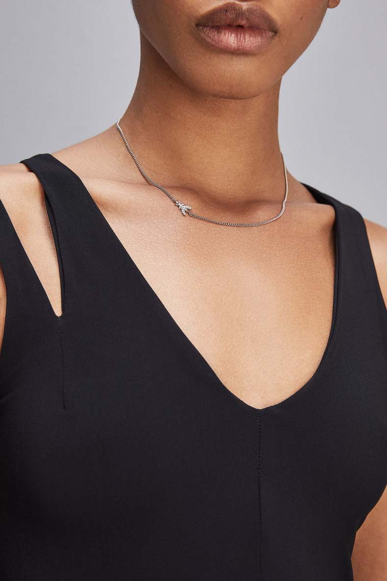 Rhinestone necklace, Silver, Patrizia Pepe