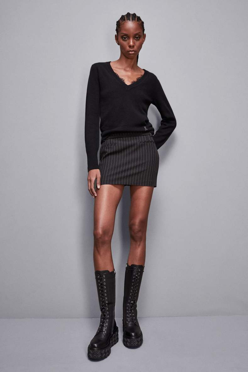 V-neck Cashmere Jumper, Black, Patrizia Pepe