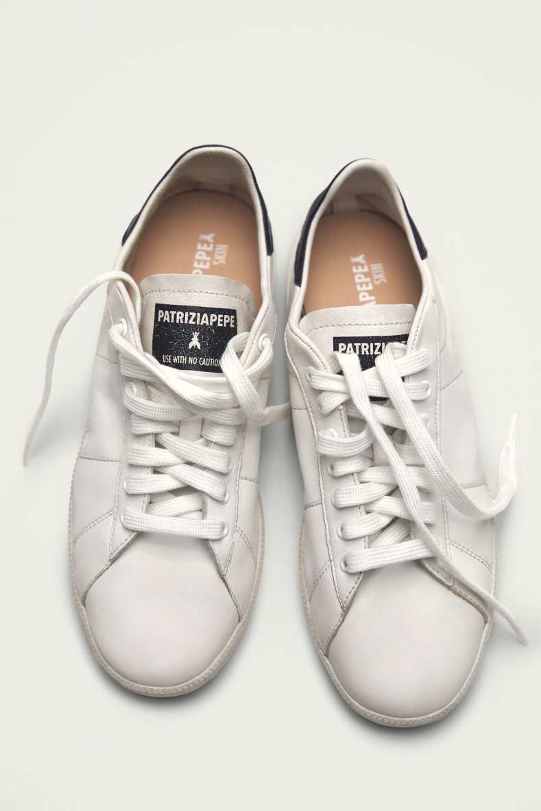 SKIN Sneakers &apos;93 in leather, White, Patrizia Pepe