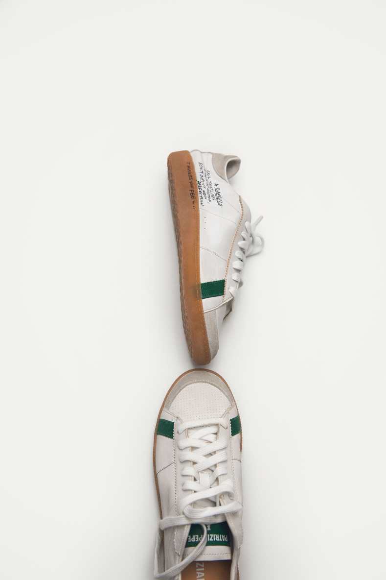 SKIN Sneakers in leather with lettering, White, Patrizia Pepe
